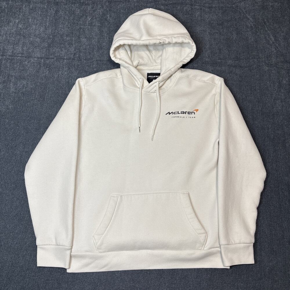 McLaren Graphic Sweatshirt Hoodie White F1 Racing 60 Years Formula 1 Mens Size S